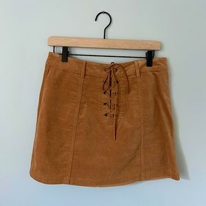 Forever 21 Corduroy Lace-up Mini Skirt